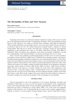 The Heritability of Duty and Voter Turnout