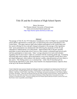 High School Sports Participation: Boys, Girls