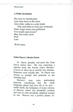 Saint Fiacre`s Brain Farm - Digital Commons @ Butler University