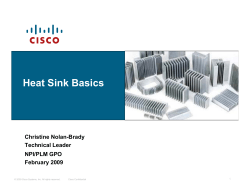 Cisco/Vette Corp: Heat Sink Basics