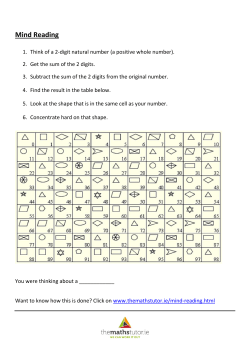 Mind Reading - TheMathsTutor.ie