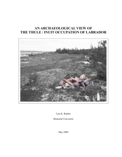 an archaeological view of the thule / inuit occupation of labrador