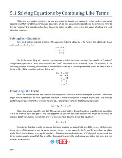5.1 Solving Equations by Combining Like Terms
