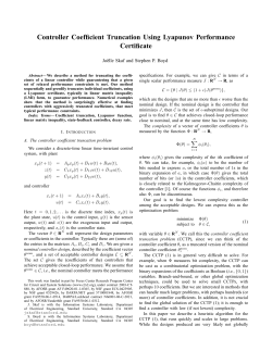 Controller Coefficient Truncation Using Lyapunov Performance