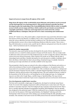 Improved access to maps from all regions of the world Maps from all