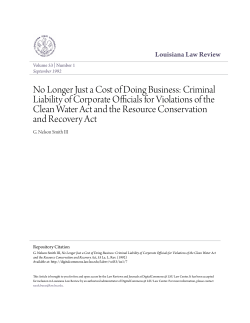 No Longer Just a Cost of Doing Business