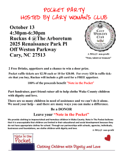 POCKET PARTY HOSTED BY CARY WOMAN`S CLUB