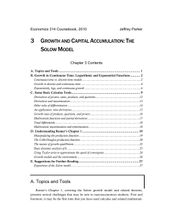 Chapter 3 Growth and Capital Accumulation: The Solow Model