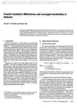 Fourier transform differences and averaged similarities in diatoms