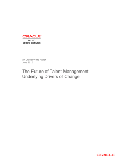 Future of Talent Management &ndash; Underlying Drivers of Change