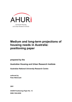Medium and long-term projections of housing needs in Australia