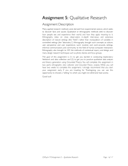 Assignment 5: Qualitative Research