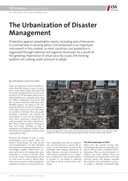 The Urbanization of Disaster Management