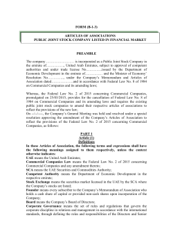 Articles Of Associations Public Joint Stock Company Listed In