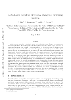 Stochastic Model for Direction Changes of Swimming Bacteria arXiv