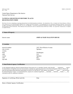 NPS Form 10-900 ______ OMB No. 10024-0018