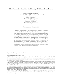 The Production Function for Housing: Evidence from
