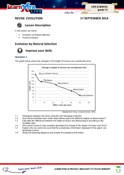 REVISE: EVOLUTION 17 SEPTEMBER 2014