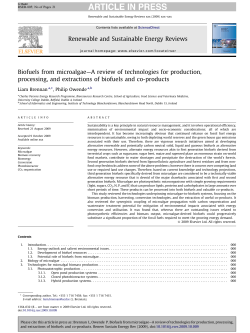 Biofuels from microalgaeâ€”A review of technologies for