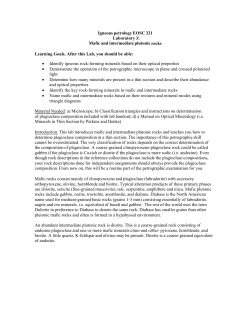 Igneous petrology EOSC 321 Laboratory 3: Mafic and