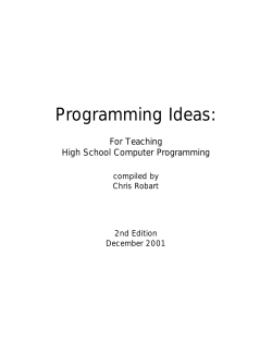 Programming Ideas - Milliken Mills High School