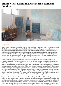 Studio Visit: Estonian artist Merike Estna in London