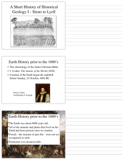 A Short History of Historical Geology I - Steno to Lyell