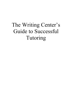 The Writing Center`s Guide to Successful Tutoring