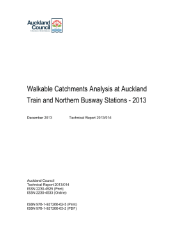 TR2013 014 Walkable catchments analysis at