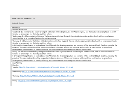 Lesson Plans for Week of 9.5.16 For Annie Hinson Standard(s