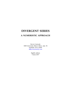 Divergent Series: A Numeristic Approach