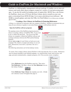 Guide to EndNote for Macintosh and Windows