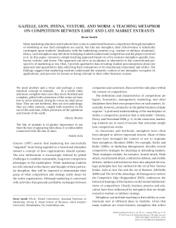 GAZELLE, LION, HYENA, VULTURE, AND WORM: A TEACHING