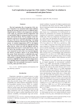 Leaf respiration in grapevine (Vitis vinifera `Chasselas`) in relation to