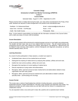 Introduction to Health Care Medical Terminology