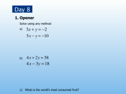 3x + y = !2 4x ! 3y =18