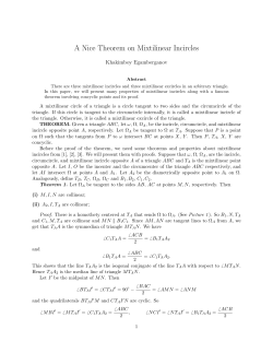 A Nice Theorem on Mixtilinear Incircles