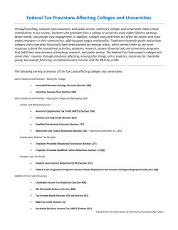 Taxes and Colleges-Universities - April 17