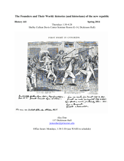 The Founders and Their World: histories (and historians)