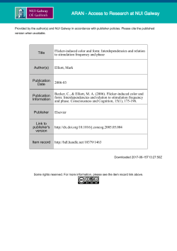 Title Flicker-induced color and form: Interdependencies and relation