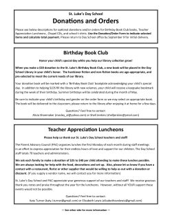 Donations and Orders - St. Luke`s Day School