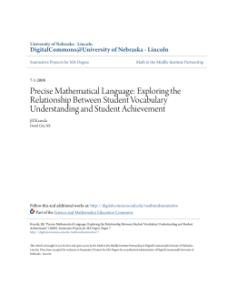 Precise Mathematical Language - DigitalCommons@University of
