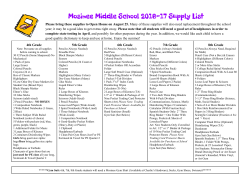 Supply List - Mosinee School District