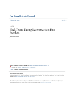 Black Texans During Reconstruction: First