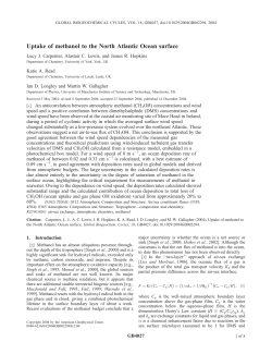 Uptake of methanol to the North Atlantic Ocean surface