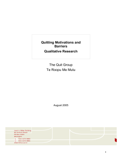 Quitting Motivations and Barriers