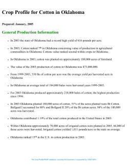 Crop Profile for Cotton in Oklahoma