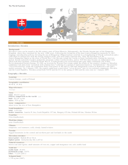 The World Factbook Europe :: Slovakia Introduction :: Slovakia