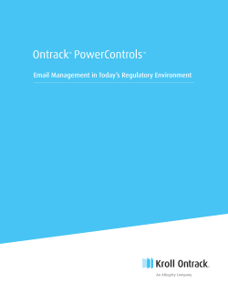Email Management in Today`s Regulatory Environment