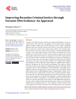 Improving Rwandan Criminal Justice through Forensic DNA Evidence